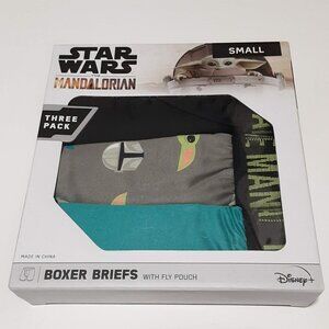 STAR WARS Mandalorian Men's Boxer Briefs Fly Pouch Disney 3 Pack Small NEW